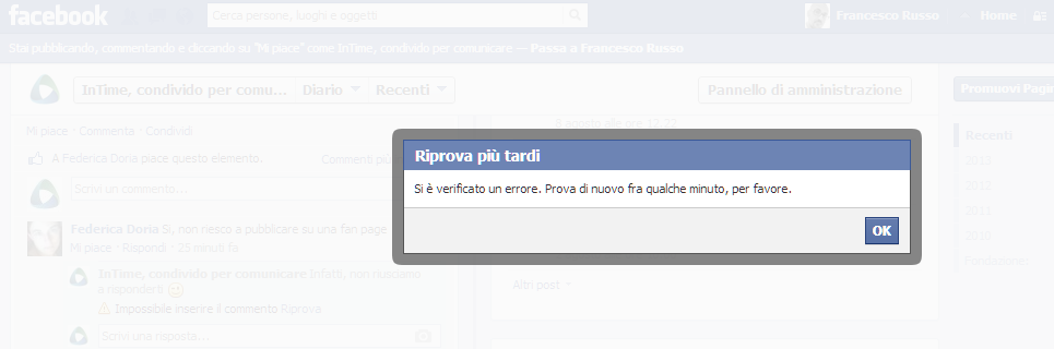 #facebookdown InTime