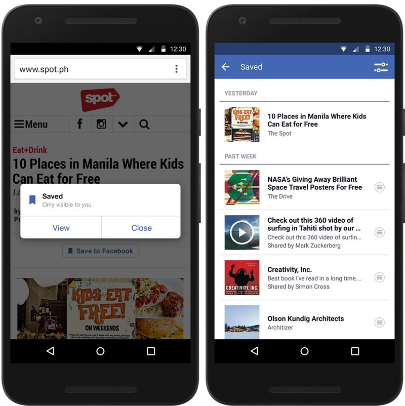 facebook ecosistema save tasto