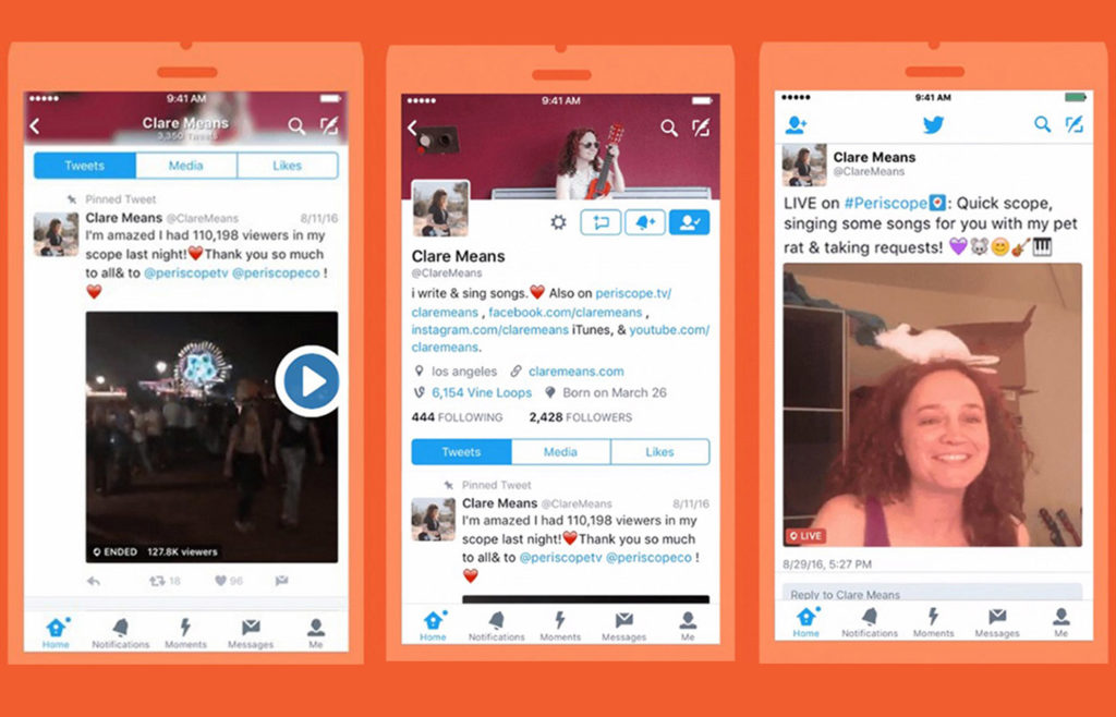twitter diretta account periscope