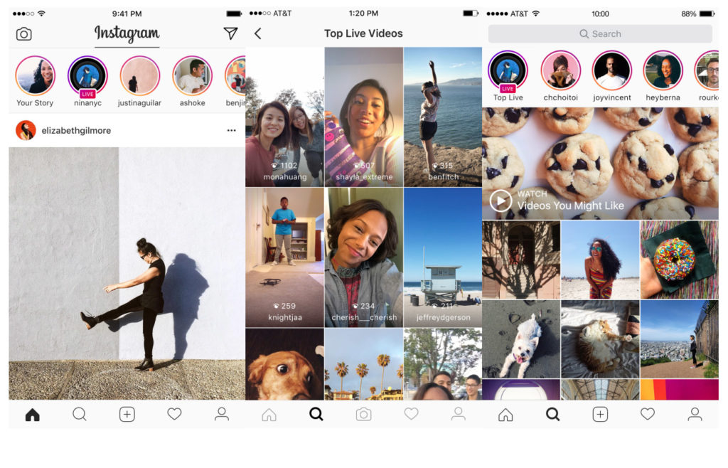 instagram live video immagini usa getta direct