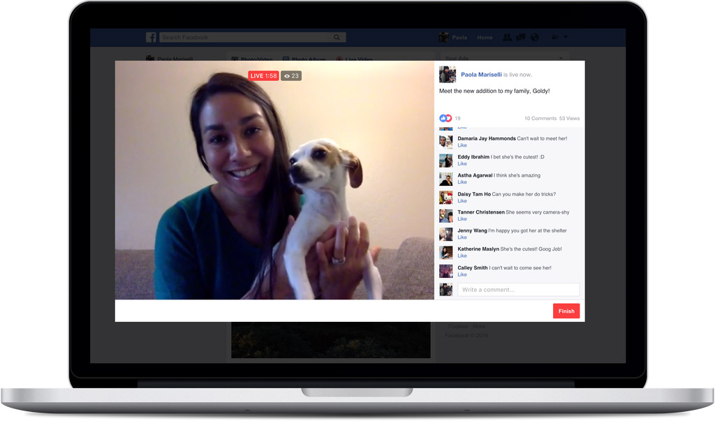 facebook live pc laptop