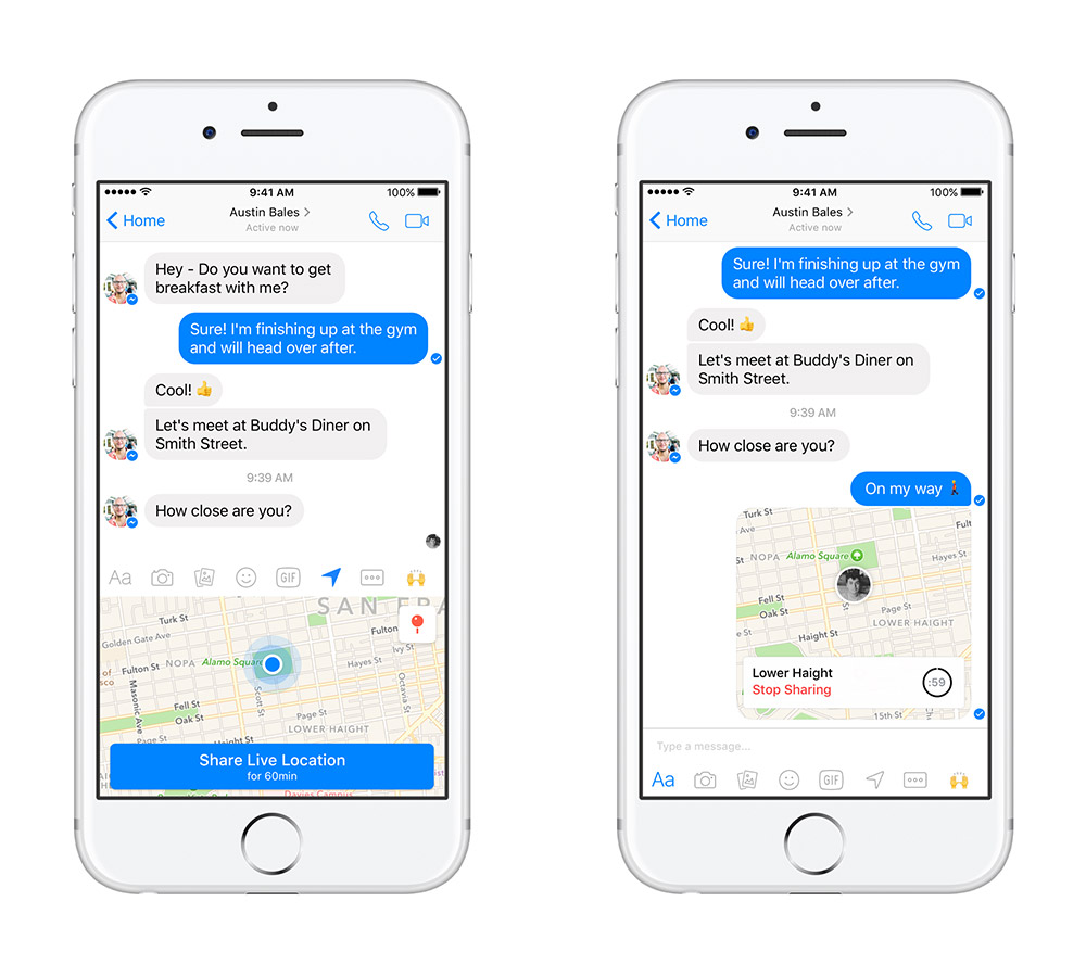 live location facebook ios