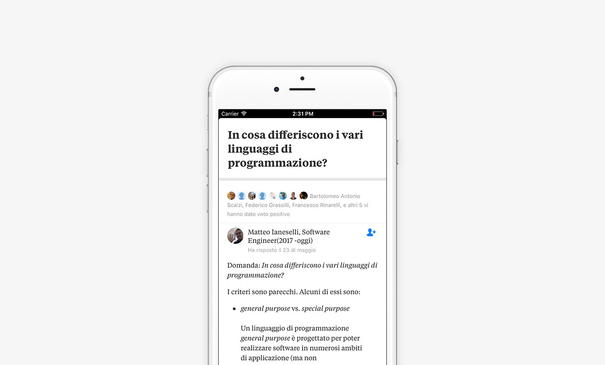 Quora mobile italiano