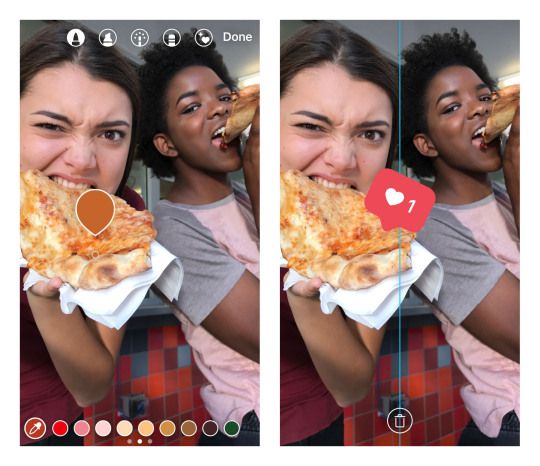 instagram stories selezionatore colori allineamento
