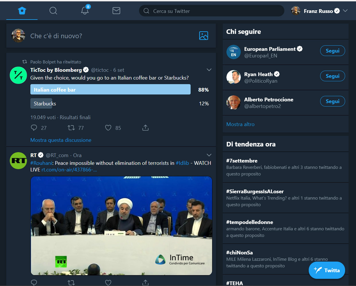 nuova versione twitter modalità notturna