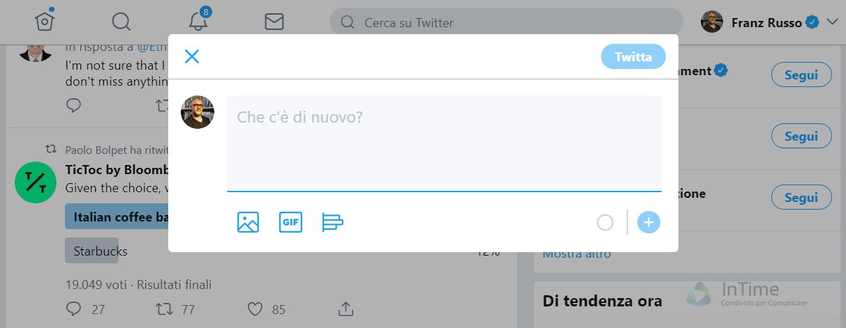 nuova versione desktop twitter nuovo tweet
