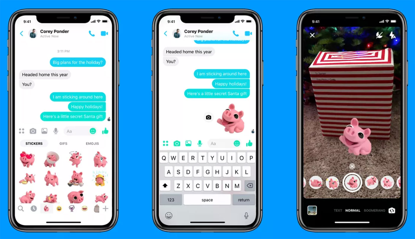 facebook messenger funzionalità boomerang selfie