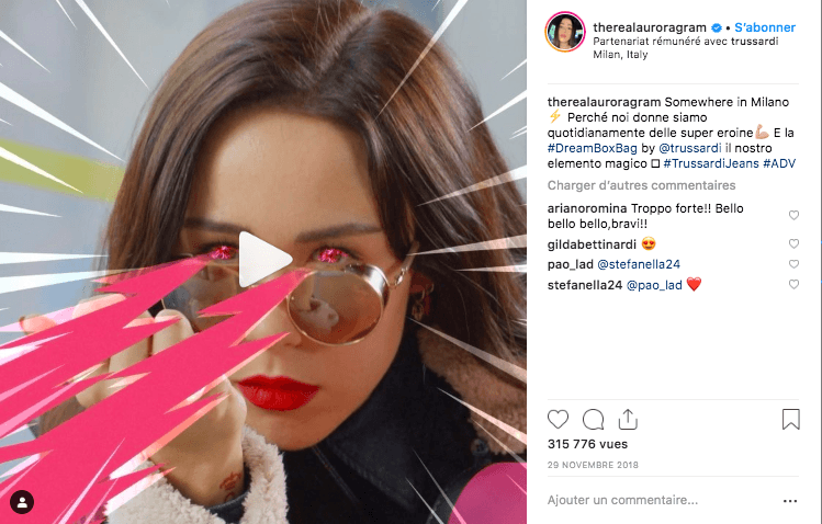 Influencer marketing e lancio di prodotto su instagram: comunicazione cross canale della campagna trussardi dreambox bag tra il canale di trussardi e il profilo instagram dell'influencer