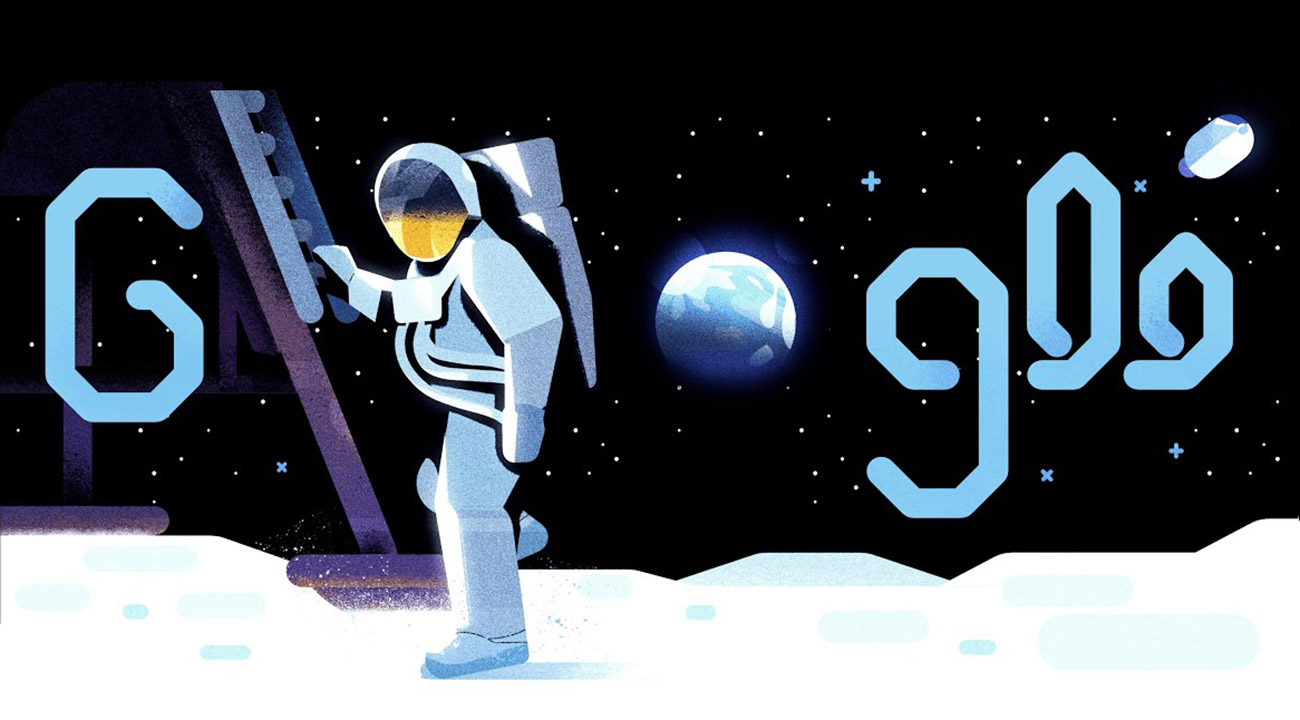 google doodle allunaggio luna 50