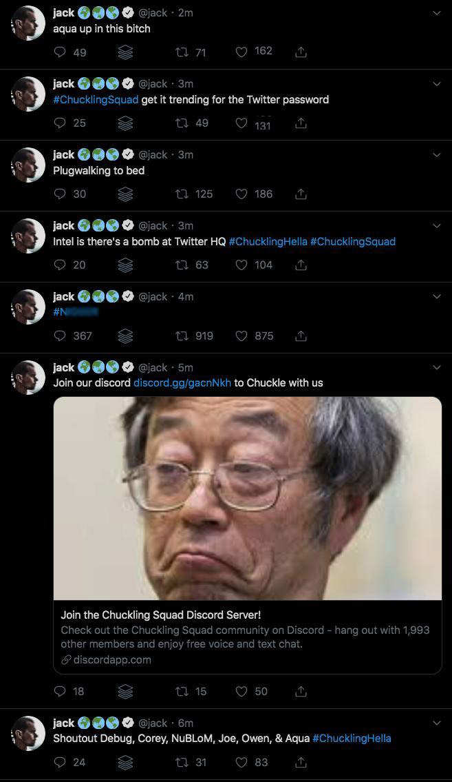jack dorsey account violato screen