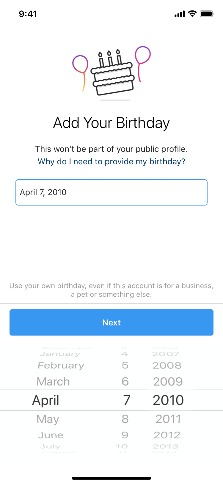 instagram richiesta età