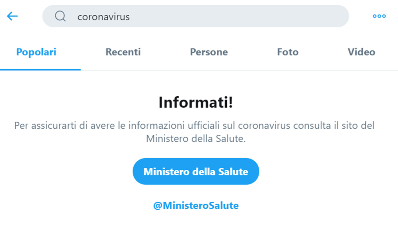 twitter coronavirus ministero salute