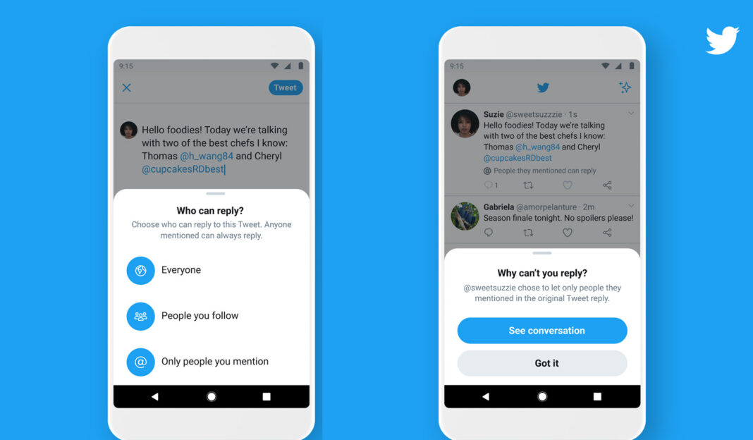 Twitter, al via il test che limita le risposte ma non le interazioni