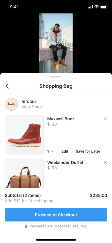 IGTV Shopping Bag