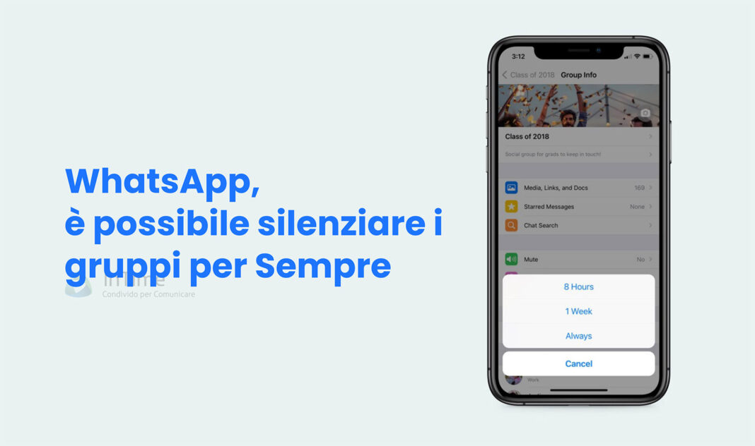 WhatsApp, adesso è possibile silenziare i gruppi per sempre