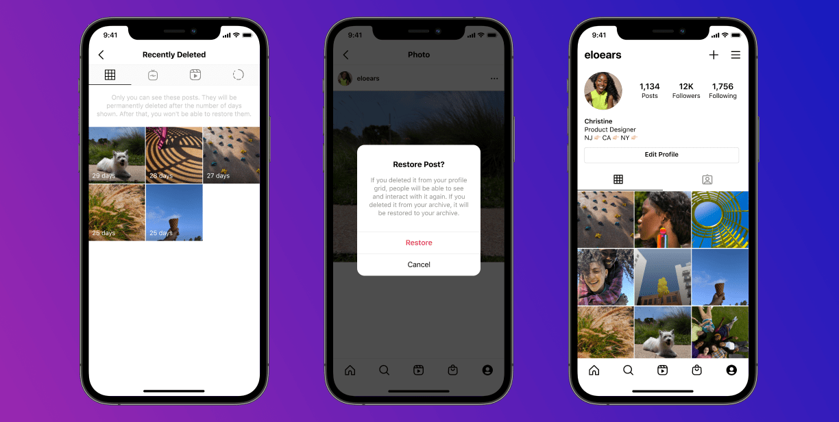 instagram eliminati di recente
