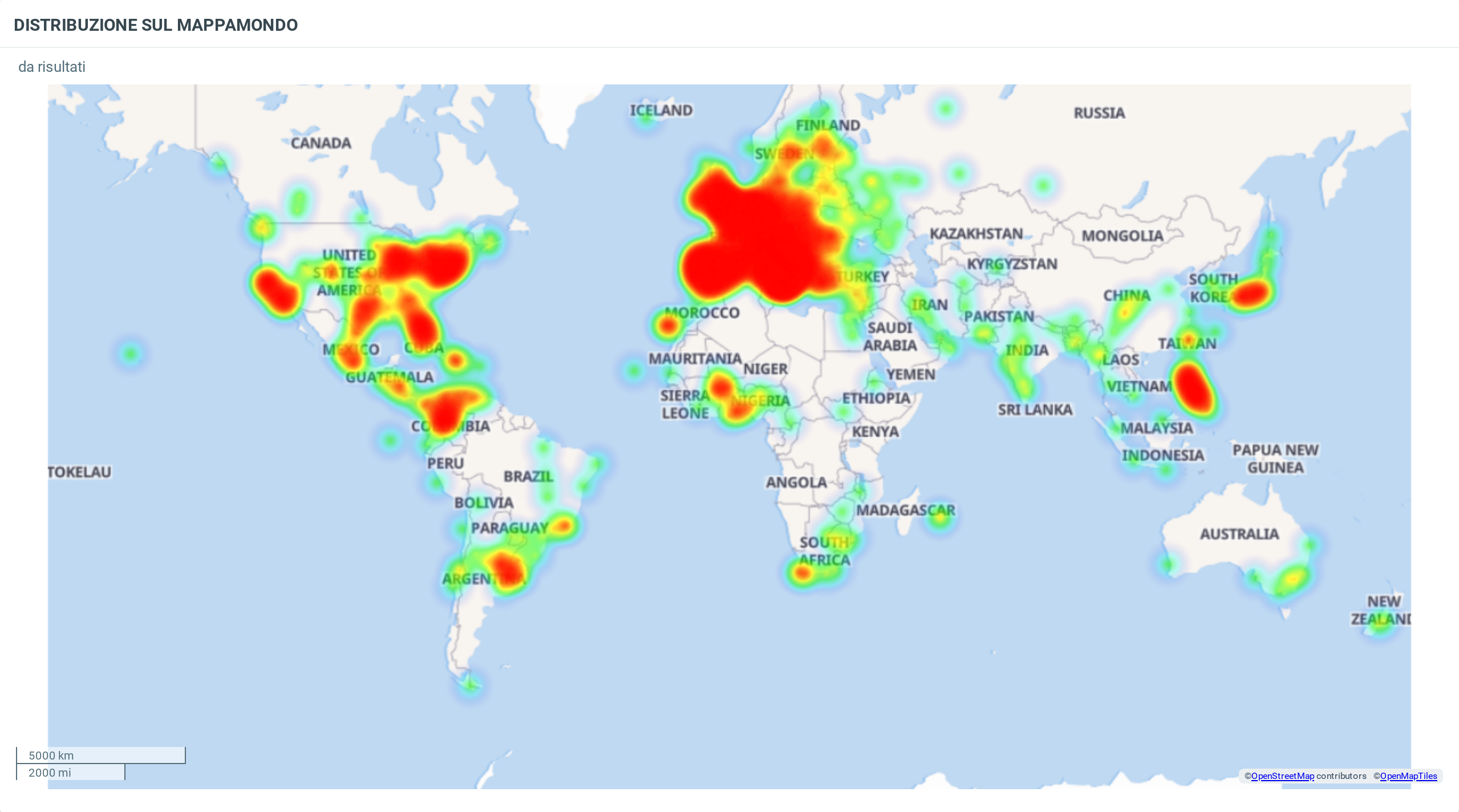 mappa di calore eurovision song contest maneskin