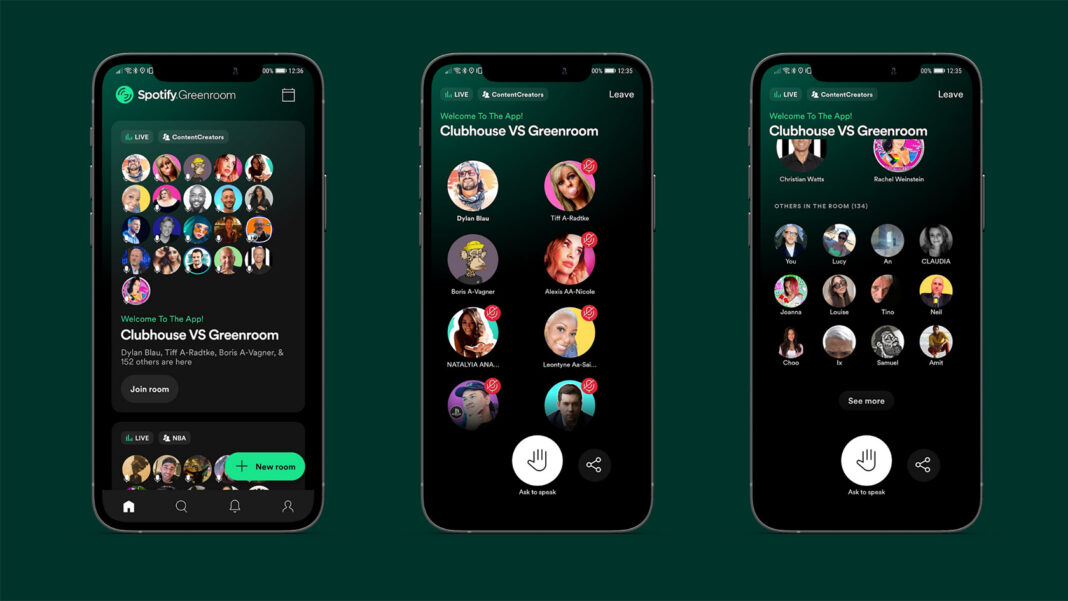 Greenroom, ecco la risposta di Spotify a Clubhouse