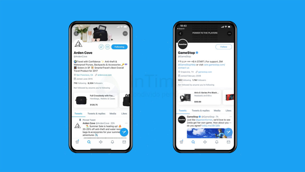 Twitter, al via il test su una nuova sezione shopping