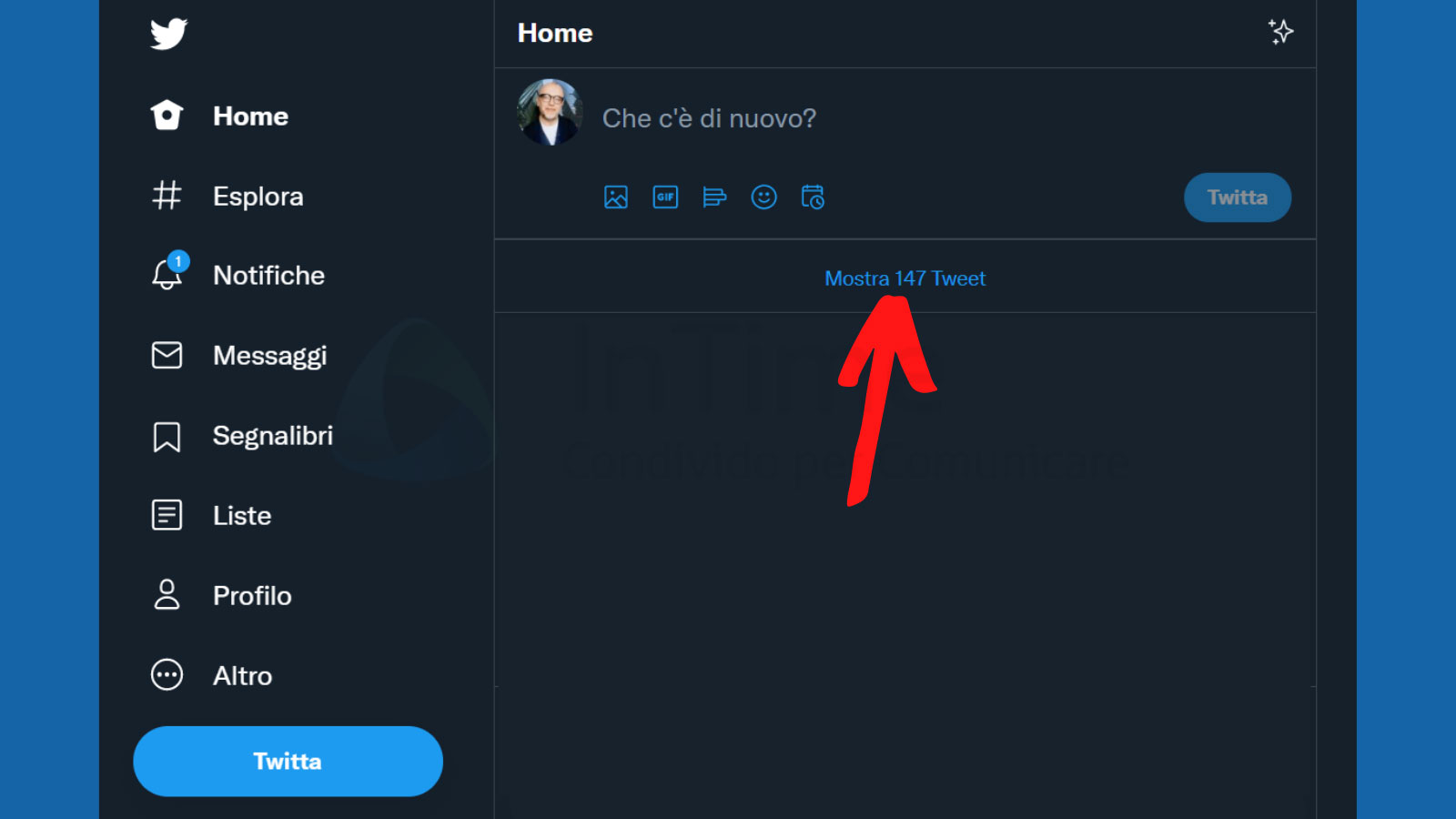 Twitter tweet sparizione web