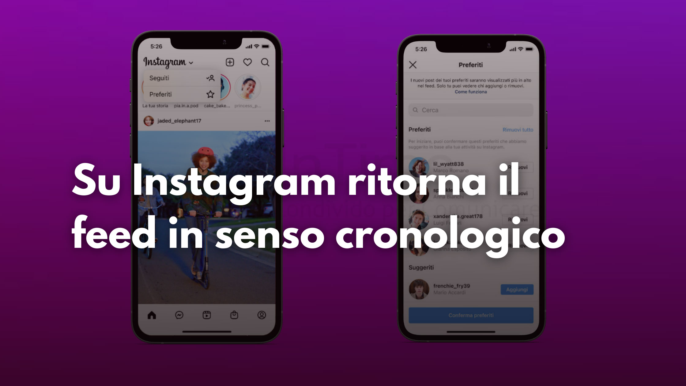 Su Instagram ritorna il feed cronologico