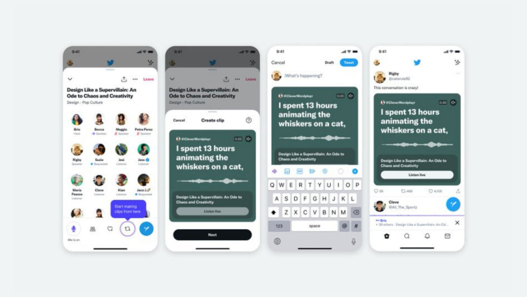 Su Twitter Spaces sarà possibile creare degli audio Clip