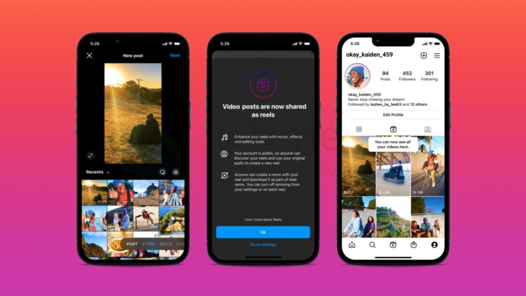 Su Instagram i nuovi video saranno trasformati in Reels