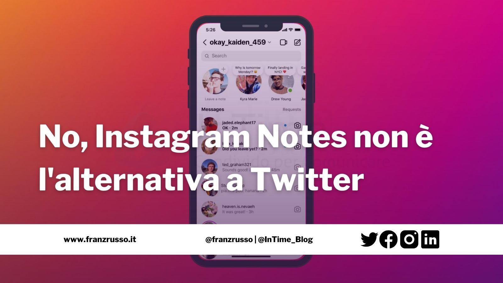 Instagram Notes alternativa Twitter