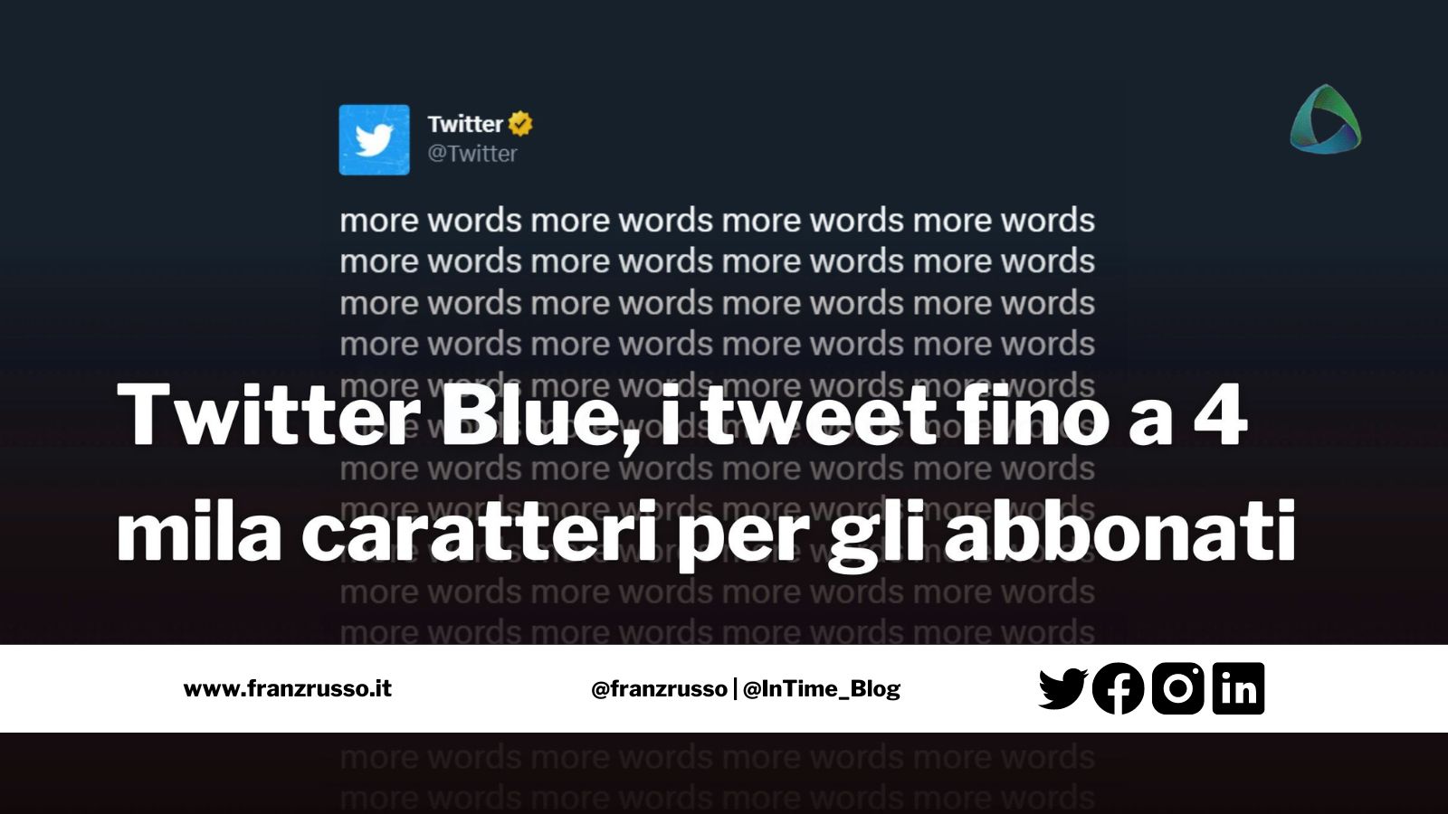 twitter blue 4 mila caratteri franzrusso.it