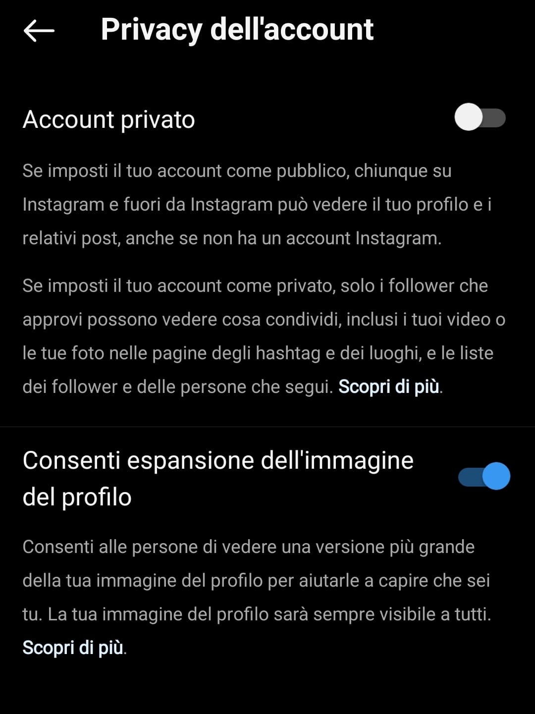instagram impedire espansione immagine profilo app franzrusso.it