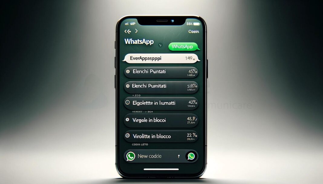 WhatsApp, nuove formattazioni per gli elenchi