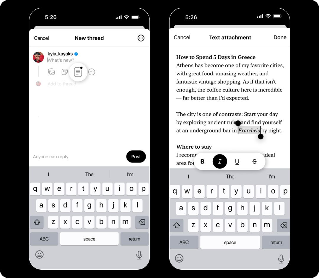 Su Threads si può scrivere fino a 10 mila caratteri