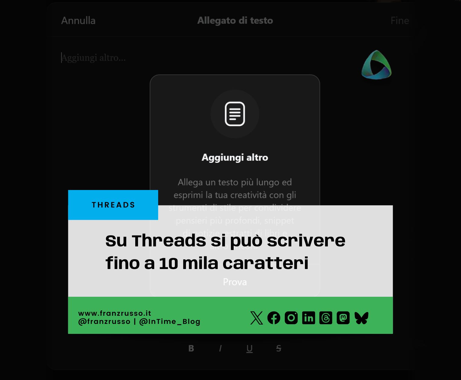 Su Threads si può scrivere fino a 10 mila caratteri
