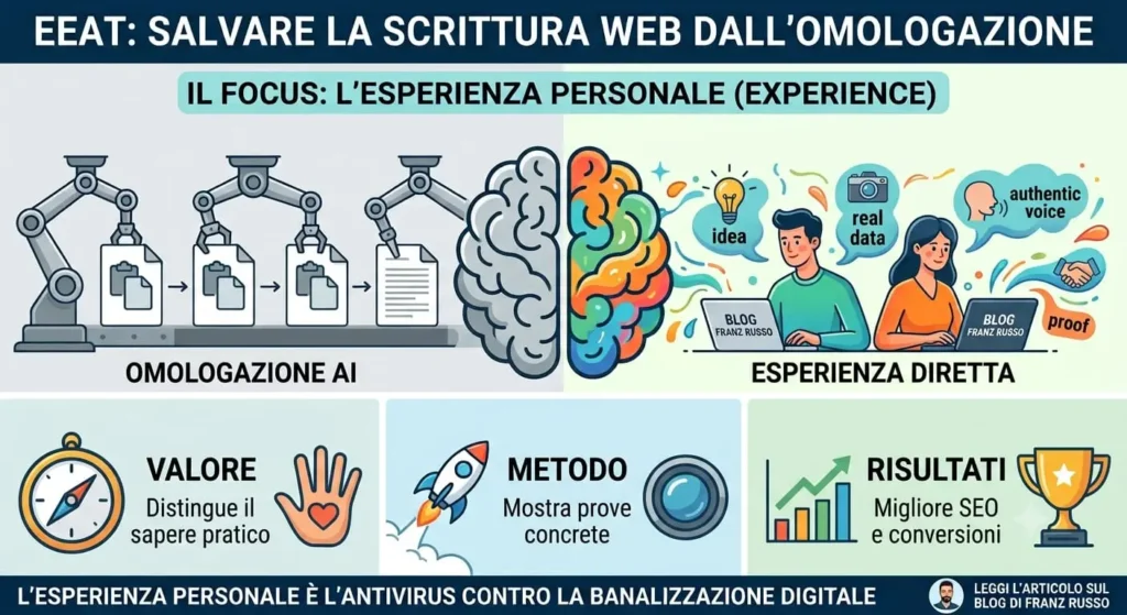 Il fattore EEAT: come l'esperienza personale salverà la scrittura web dall'omologazione